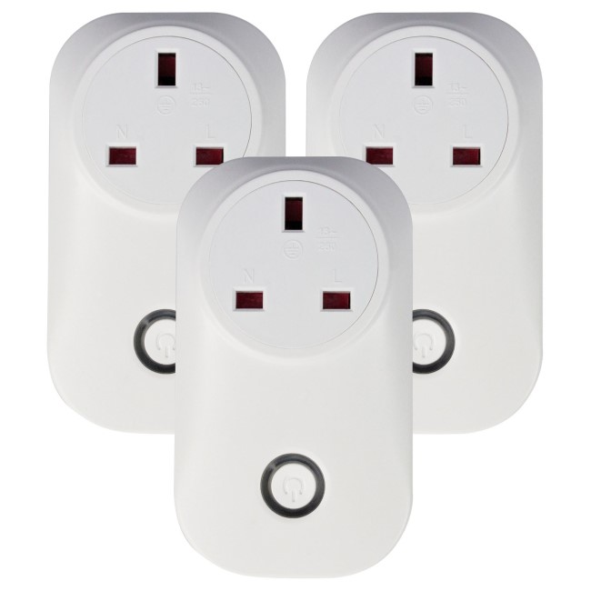 electriQ Smart Plug - Remote control your Mains Plugs from anywhere - Alexa/Google Home compatible - Triple Pack
