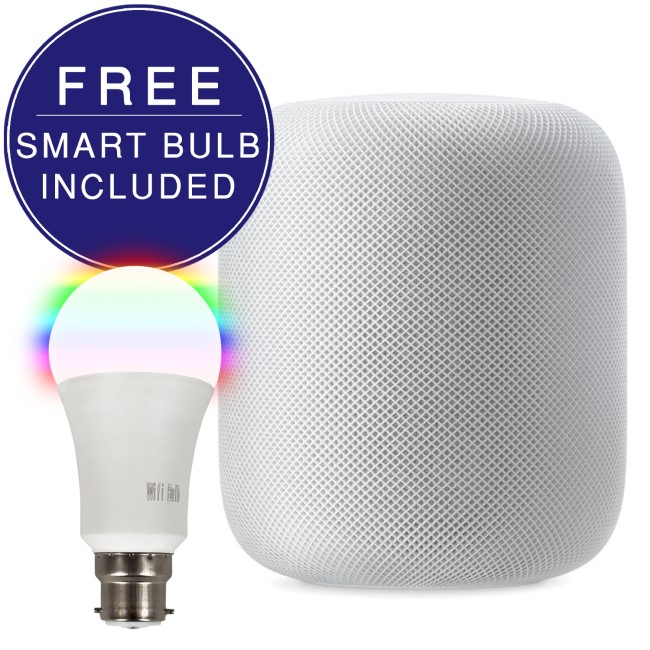 Apple HomePod Smart Speaker White with FREE B22 Smart Bulb