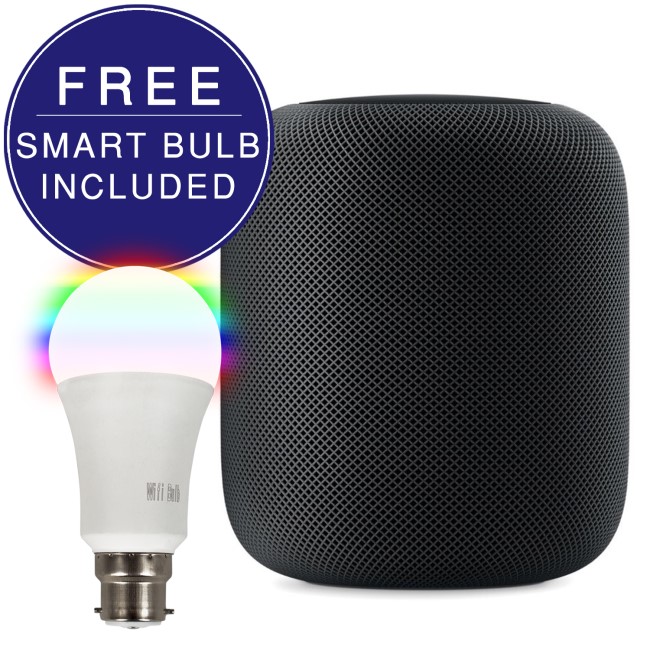 Apple HomePod Smart Speaker Space Grey with FREE B22 Smart Bulb