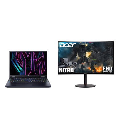 ACER Predator Helios 16 16" Windows 11 Gaming Laptop with Acer Nitro XZ240QP 23.6" FHD  Gaming Monitor