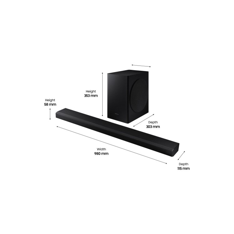 Samsung QE75Q70TATXXU 75" 4K Ultra HD Smart QLED TV with Soundbar and Subwoofer