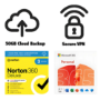 Microsoft Office 365 Personal + Norton 360 Deluxe 12 Month Subscription ESD Bundle