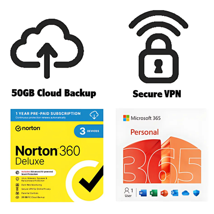 Microsoft Office 365 Personal + Norton 360 Deluxe 12 Month Subscription ESD Bundle