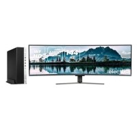 Bundle of Refurbished HP EliteDesk 800 G4 Win11 Pro SFF Desktop and New electriQ 49" QLED UltraWide Curved Monitor