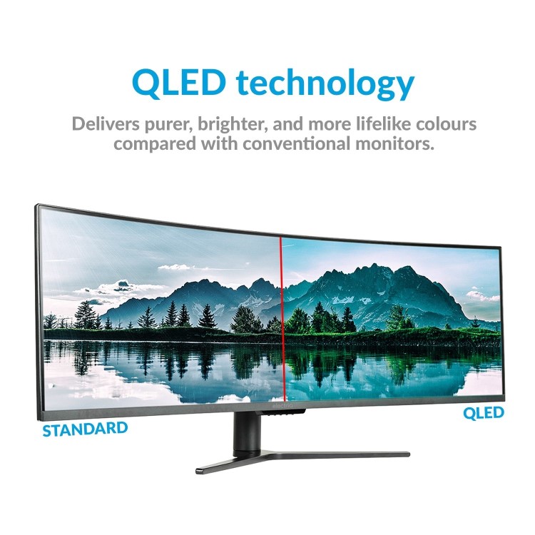 Bundle of Refurbished HP EliteDesk 800 G4 Win11 Pro SFF Desktop and New electriQ 49" QLED UltraWide Curved Monitor