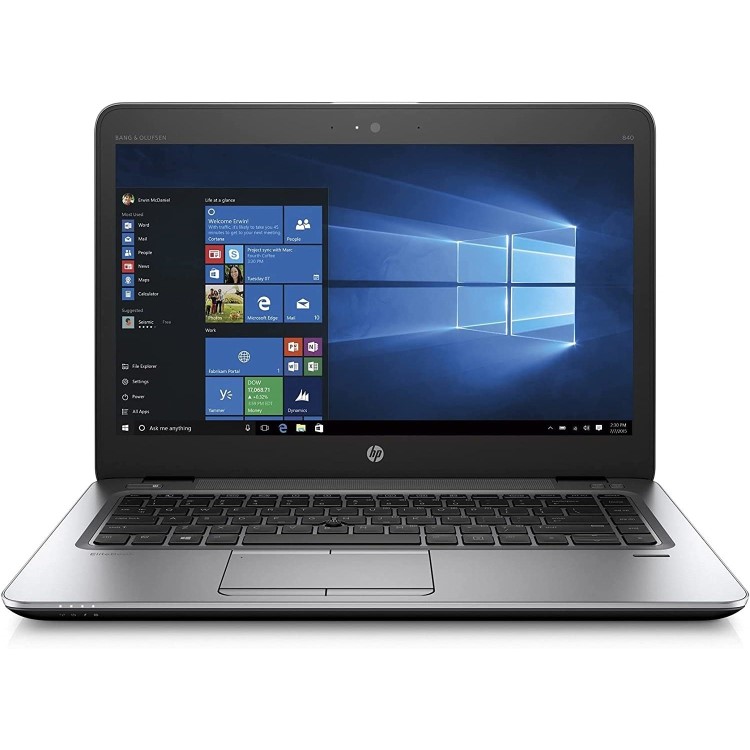 Refurbished HP EliteBook 840 G3 Ultrabook Core i5 6th gen 8GB 256GB 14 Inch Windows 10 Pro Laptop with Laptop Backpack with Genius NX-7000 Wireless Mouse Black