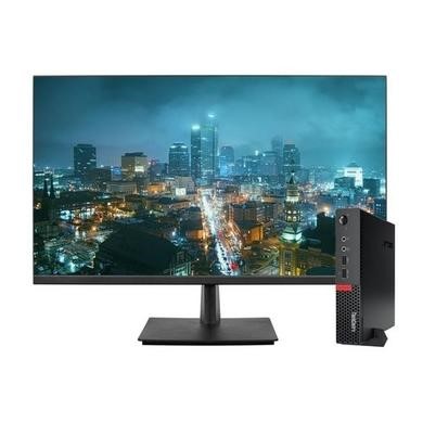 Refurbished Lenovo ThinkCentre M910Q Windows 10 Pro Tiny PC with electriQ eiQ-27MF75I 27" IPS FHD Monitor