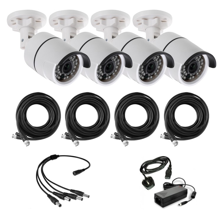 electriQ 1080p HD Additional CCTV Camera - 4 Pack