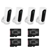electriQ 720p HD Wireless Battery Cameras with Mounts & 64GB SD Cards - 4 Pack electriQ 720p HD Wireless Battery Cameras with Mounts & 64GB SD Cards - 4 Pack