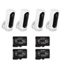 electriQ 720p HD Wireless Battery Cameras with Mounts & 64GB SD Cards - 4 Pack