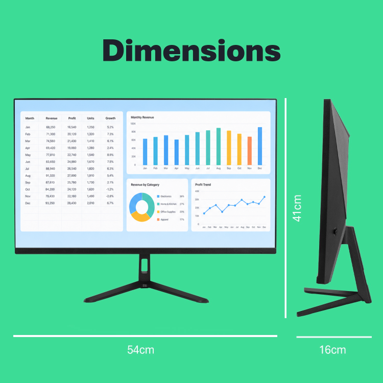 electriQ 24'' Fast IPS Full HD Business Monitor