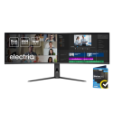 BUN/eiq-49CVDQHD240VAPDKVM/99234 electriQ 49'' VA Dual QHD 240Hz KVM UltraWide Curved USB-C Hub Monitor