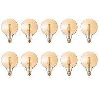 electriQ Smart Filament Bulb Large Round E27 Amber 5w - 10 Pack