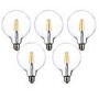 electriQ Smart Filament Bulb Large Round E27 Clear 5w - 5 Pack