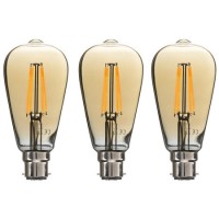 electriQ Smart dimmable Wifi filament bulb with B22 bayonet fitting - 3 Pack electriQ Smart dimmable Wifi filament bulb with B22 bayonet fitting - 3 Pack