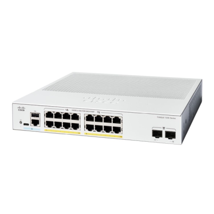 Cisco Catalyst 1200 Series 1200 16-Port Gigabit PoE+ SFP Smart L3 Rack-mountable Switch 120W
