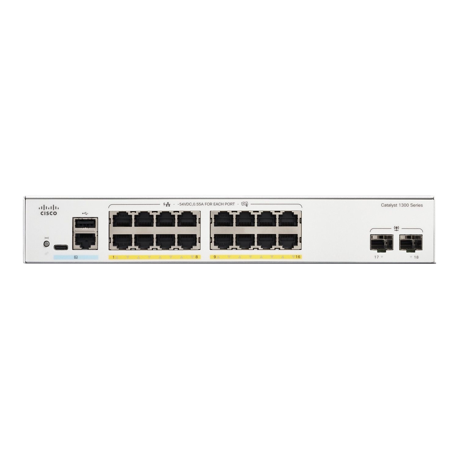 Catalyst C1300 16FP 16 Port PoE Rack mountable Managed Switch