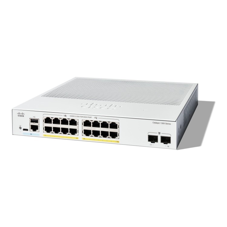 Cisco Catalyst C1300-16FP-2G 16-Port PoE Rack-mountable Managed Switch