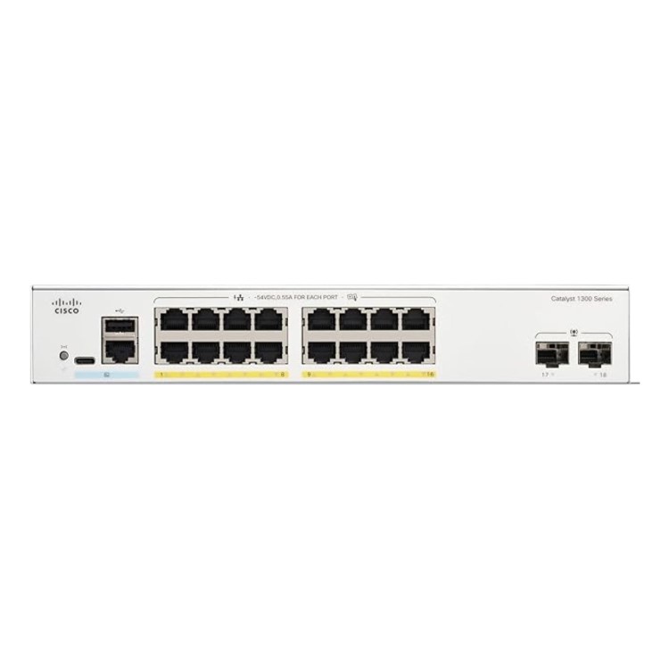 Cisco Catalyst C1300-16P-2G 16-Port PoE Rack-mountable Managed Switch