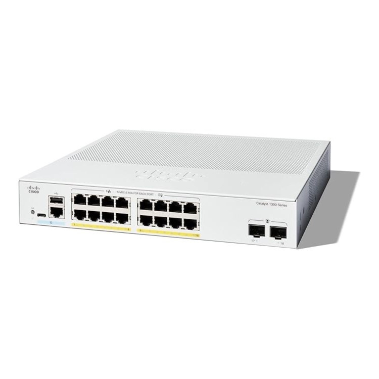 Cisco Catalyst C1300-16P-2G 16-Port PoE Rack-mountable Managed Switch