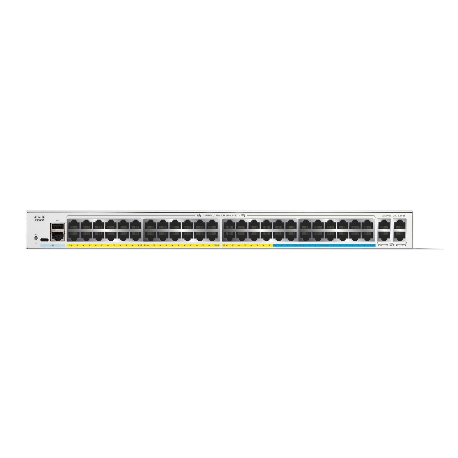 Cisco Catalyst 1300 Series 1300 48-Port Poe+ Sfp+ Managed L3 Rack-Mountable Switch 740W Grey, Laptops Direct - C1300-48MGP-4X