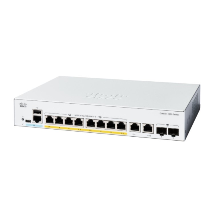 Catalyst 1300 8-port Gigabit Ethernet PoE L3 Rack-mountable Managed Switch