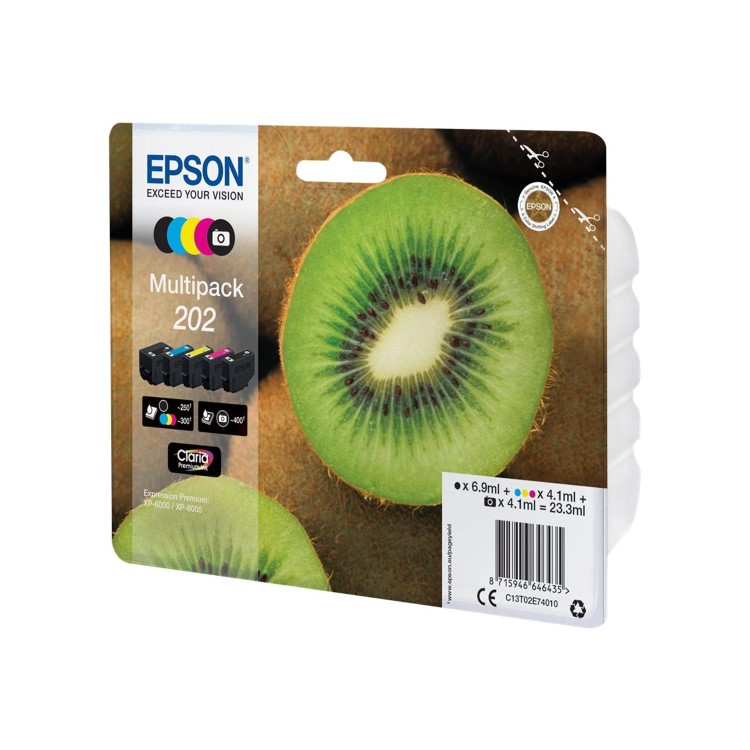 Epson Multipack 202 - 5-pack - black yellow cyan magenta photo black - original - blister - ink cartridge - for Expression Premium XP-6000 XP-6005