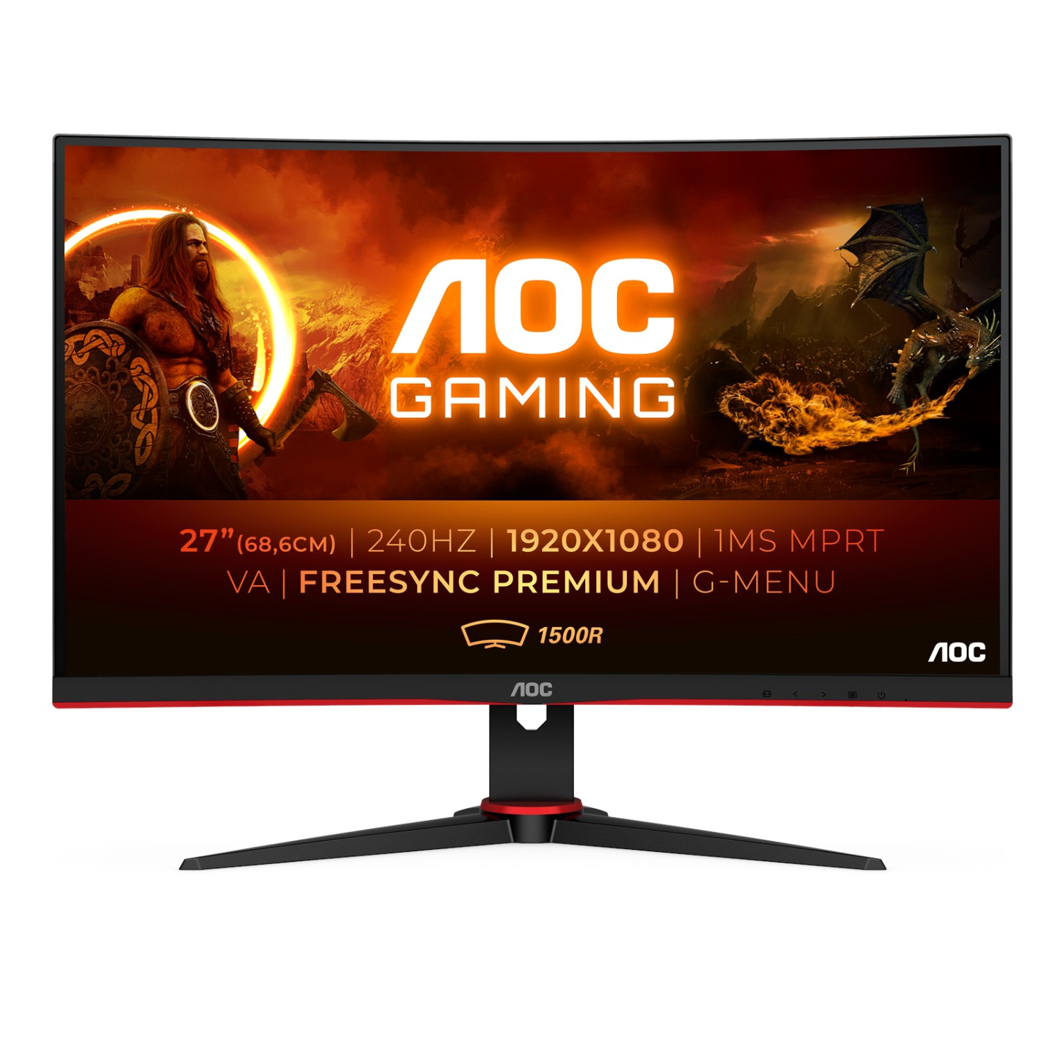 27 Inch Curved Gaming Monitor 240hz Monitor Aoc 240hz Monitor