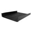 Black Vented Universal Server Rack Cabinet Shelf 22&quot; Deep