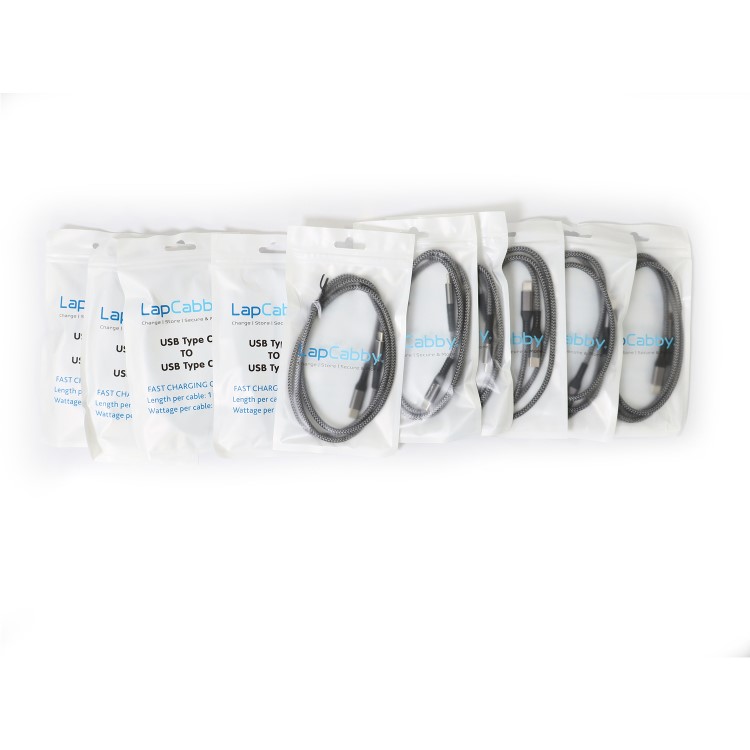 LapCabby 100W 1 Meter USB-C to USB-C Cable 10 Packs