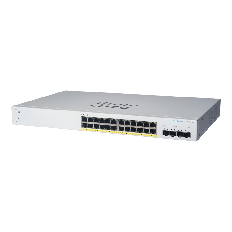 Cisco Business 220 Series CBS220-24P-4G 28-Port Gigabit Ethernet PoE+ L2 Rack-mountable Managed Switch