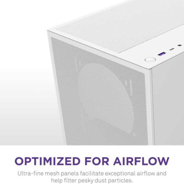 NZXT H5 Flow Mid Tower PC Case White