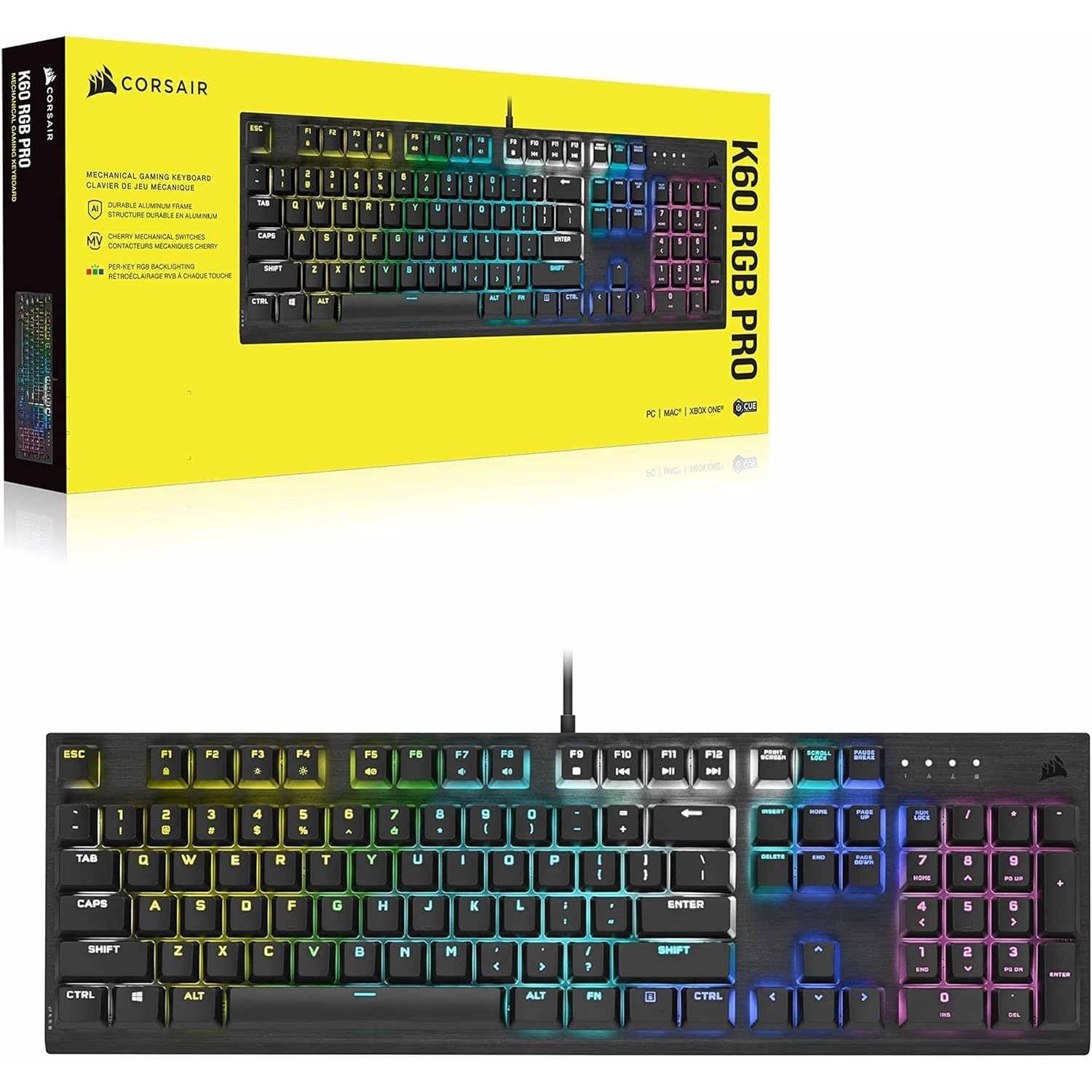 Viola Rgb Corsair K60 PRO Cherry VIOLA RGB Wired Mechanical Gaming Keyboard Black ...