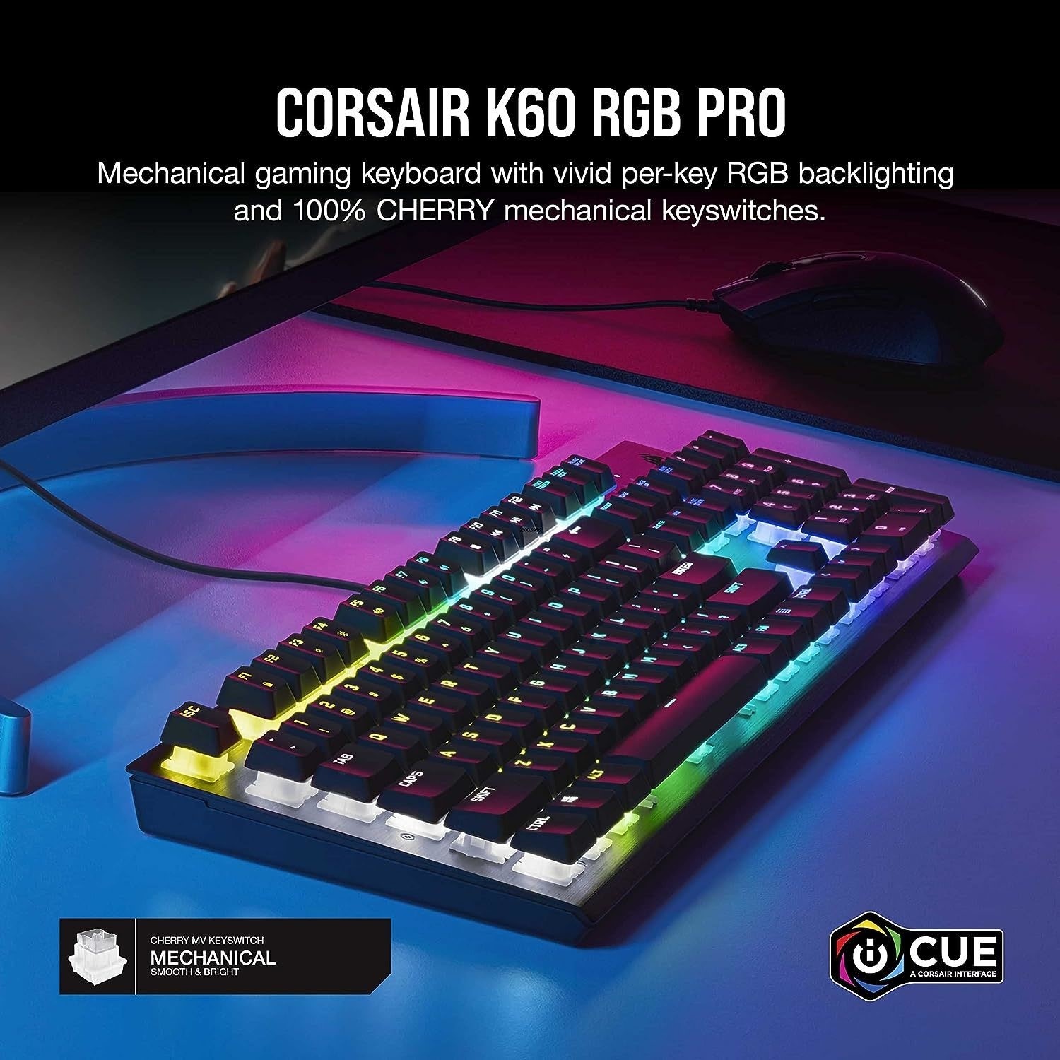 Viola Rgb Corsair K60 PRO Cherry VIOLA RGB Wired Mechanical Gaming Keyboard Black ...