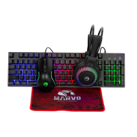Marvo CM416-UK Wired Gaming Keyboard Black with Mouse Headset and Mat Bundle