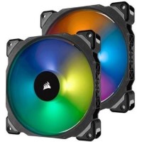 Corsair ML140 PRO RGB LED 140MM PWM Premium Magnetic Levitation Fan - Twin Fan Pack with Lighting Node PRO Corsair ML140 PRO RGB LED 140MM PWM Premium Magnetic Levitation Fan - Twin Fan Pack with Lighting Node PRO