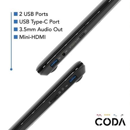 CODA 1.2 Intel Celeron N4020 4GB 64GB eMMC 12.5 Inch Windows 10 Laptop  Includes Office 365