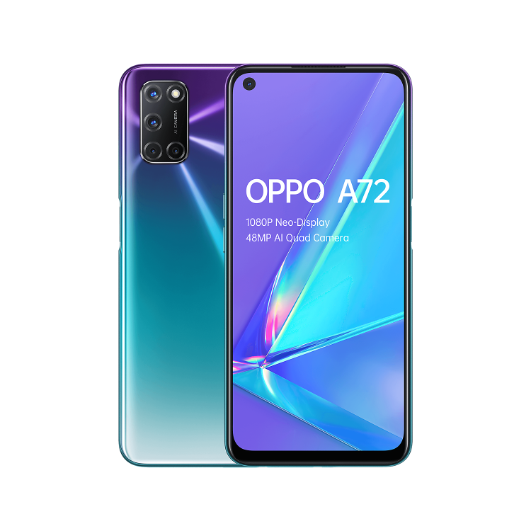 Grade A1 OPPO A72 Aurora Purple 6.5" 128GB 4G Dual SIM Unlocked & SIM Free