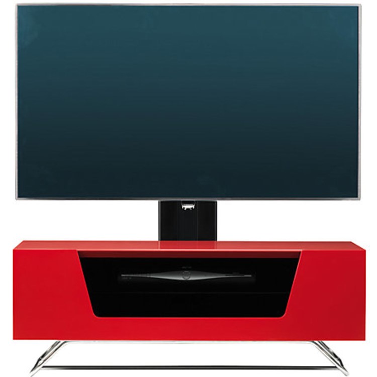 Alphason CRO2-1000BKT-RE Chromium 2 TV Cabinet with Bracket for up to 50" TVs - Red