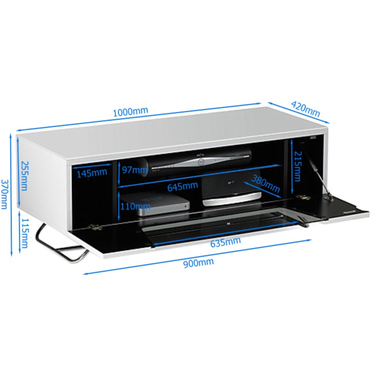 Alphason CRO2-1000CB-WHT Chromium 2 TV Cabinet for up to 50" TVs - White