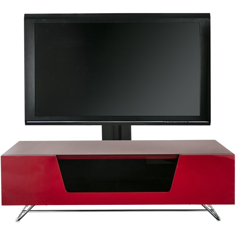 Alphason CRO2-1200BKT-RE Chromium 2 TV Cabinet with Bracket for up to 50" TVs - Red