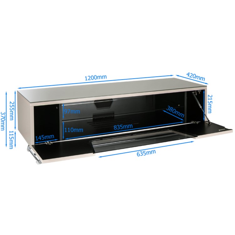 Alphason CRO2-1200CB-WHT Chromium 2 TV Cabinet for up to 55" TVs - White