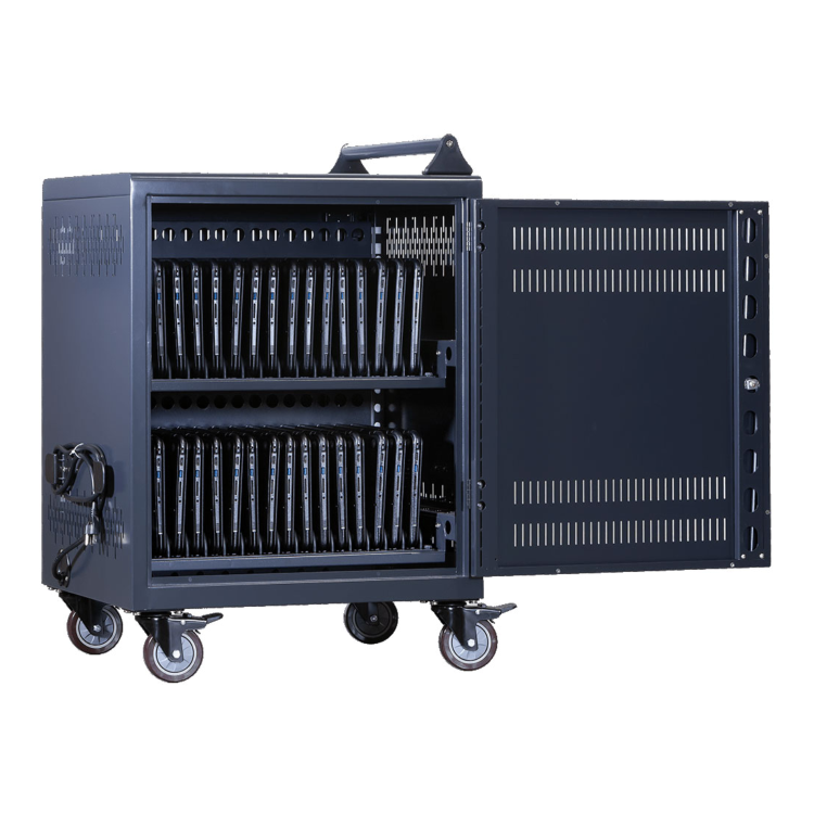 Power Technologies CRT-LTE-B30L-U Single Door Charge Store and Transport 15 to 30 Chromebooks or Tablets up to 14 Inches
