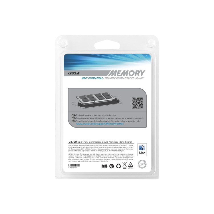 Crucial 16GB 1600MHz DDR3 Non-ECC SO-DIMM Laptop Memory for Apple Macbook Pro