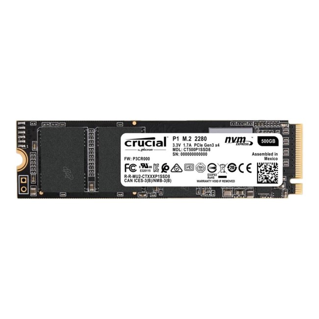 Crucial P1 500GB NVMe M.2 SSD