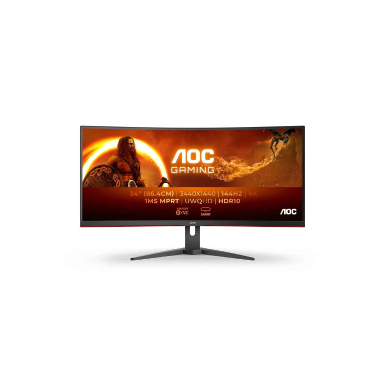 AOC G2 CU34G2XE/BK 34" WQHD 144Hz Curved Gaming Monitor