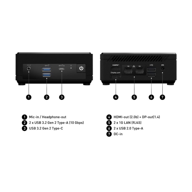 MSI Cubi N ADL Intel N100 4GB RAM 128GB M.2 SSD Windows 11 Pro Mini Desktop PC