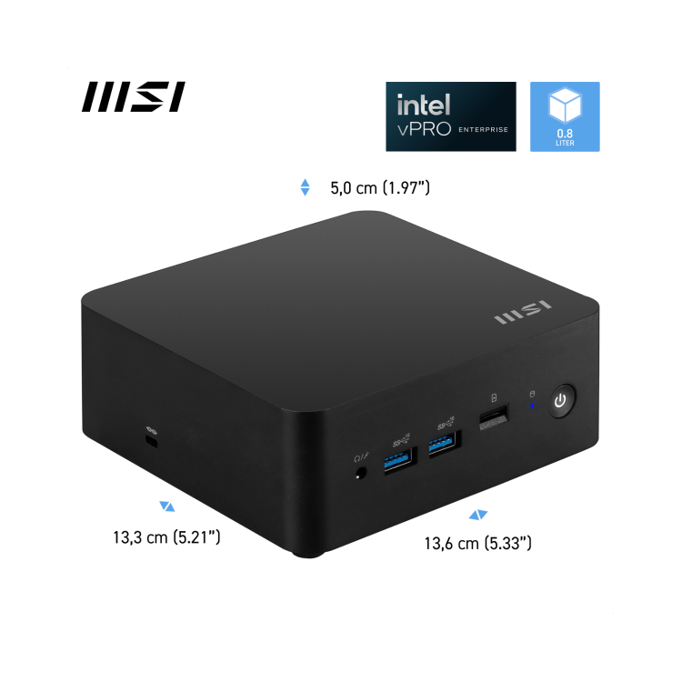 MSI Cubi NUC 13MQG SFF Intel Core i7 1365U vPRO Barebone PC