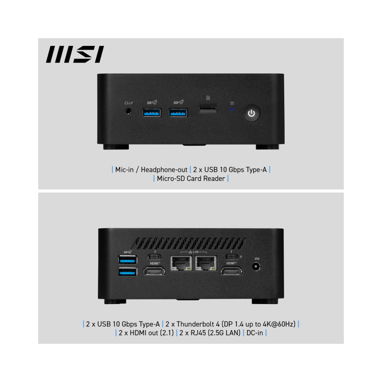 MSI Cubi NUC 1M SFF Intel Core i5 120U 14th Gen Barebone PC
