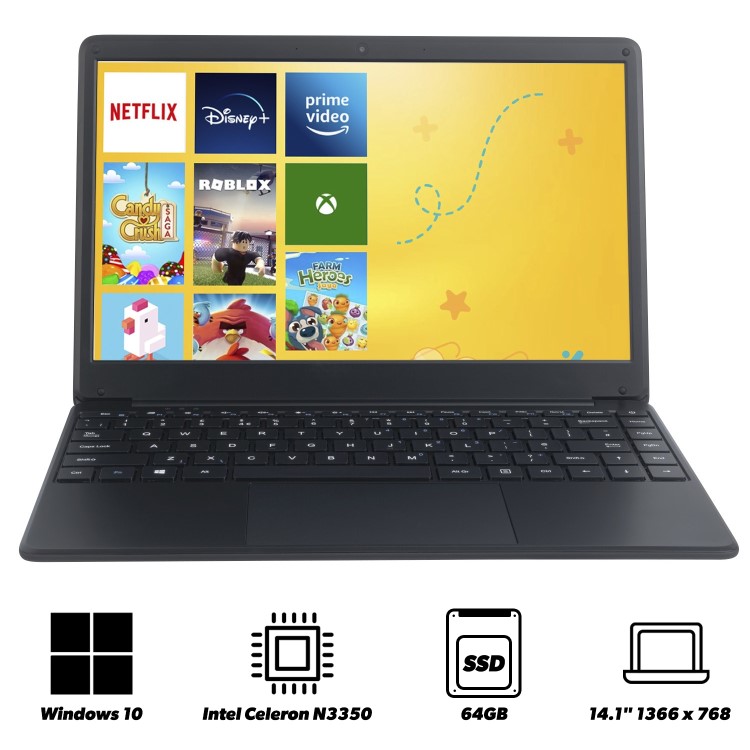 CODA 14 Inch Kids Laptop Intel Celeron N3350 4GB 64GB eMMC Windows 10 S